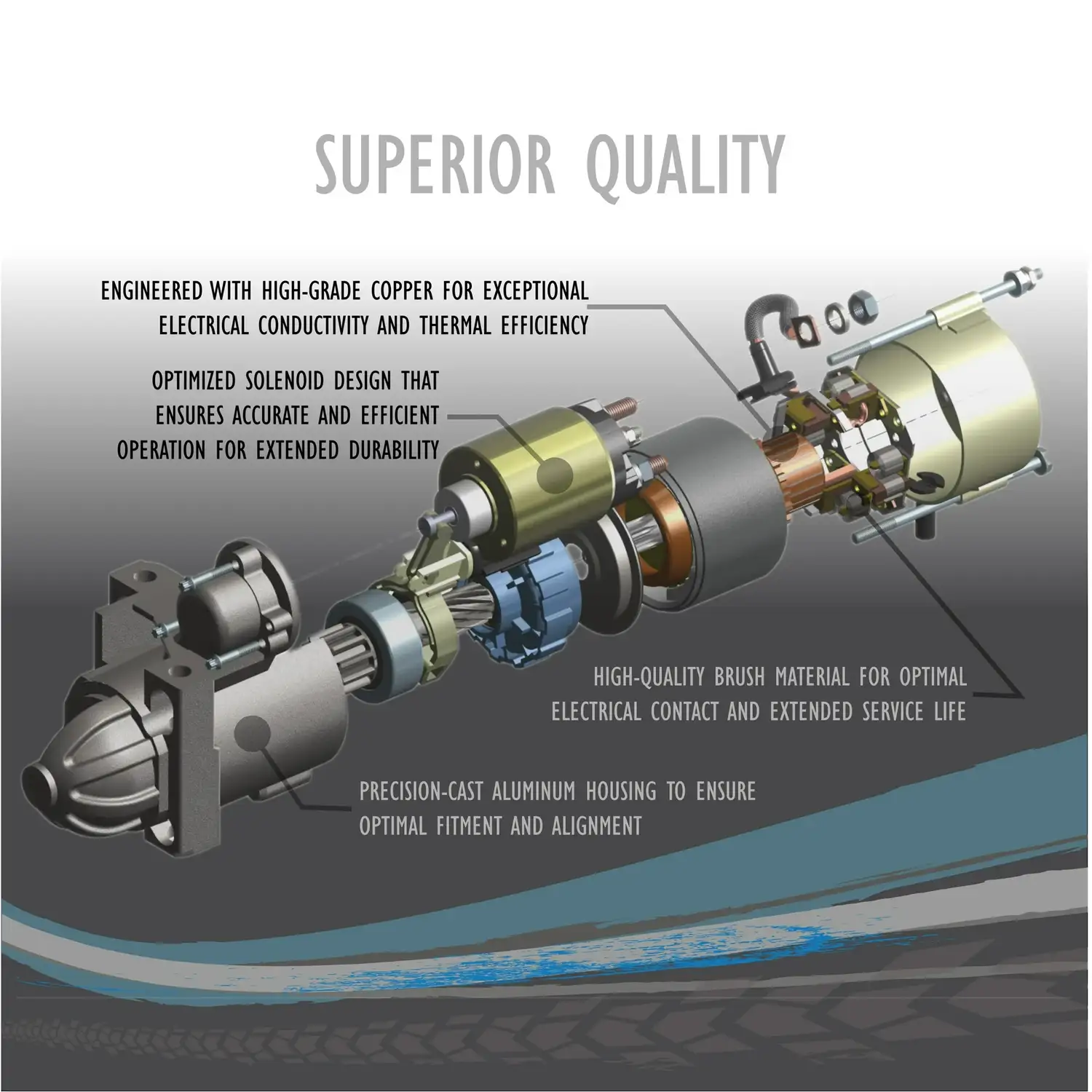 OEG Parts New 12V Starter Motor - Image 3